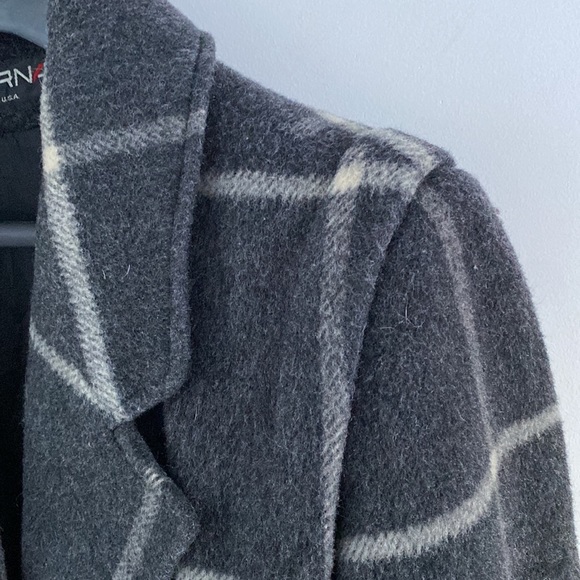 ALORNA vintage wool plaid coat grey gray - Picture 5 of 7